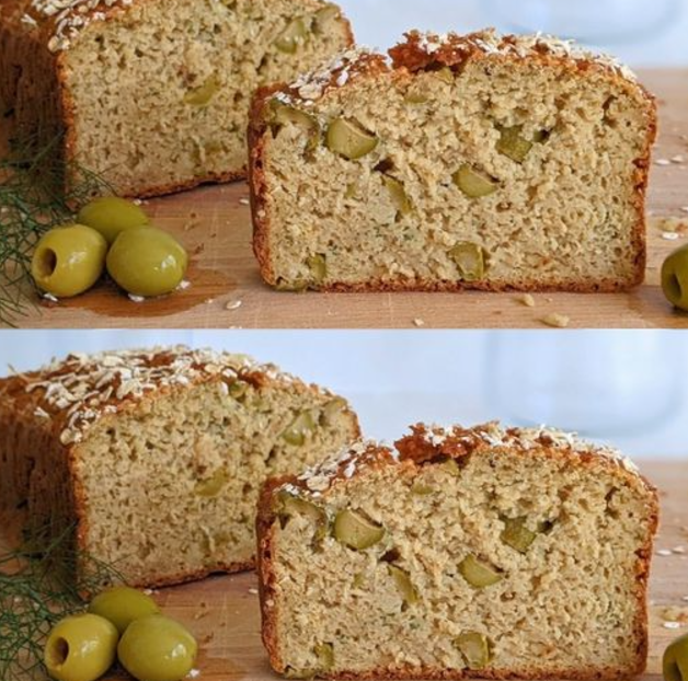 "Delizioso pane d'avena con olive verdi: un tocco rustico e saporito"