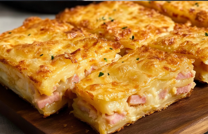 Sformato di Pasta Sfoglia con Patate e Prosciutto al Formaggio