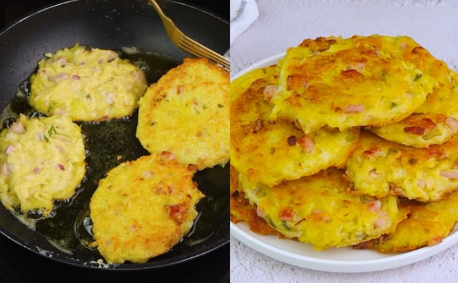 Frittelle di Patate con Prosciutto e Formaggio: Cena Pronta in 10 Minuti! 😍