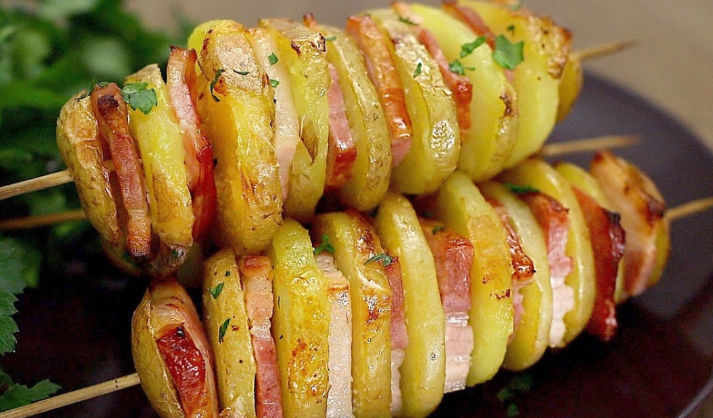 Spiedini di patate e pancetta