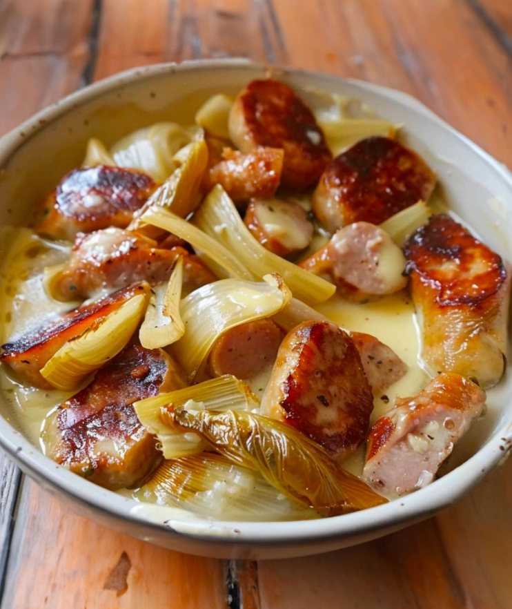 Fonduta di Indivia con Salsiccia Affumicata
