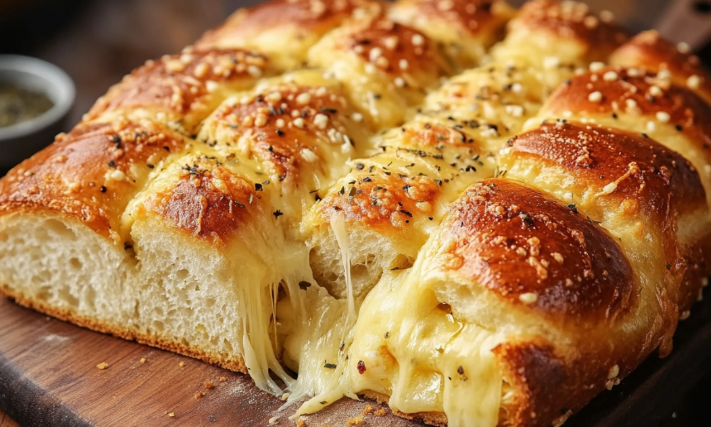 Ricetta del pane all’aglio in padella al formaggio