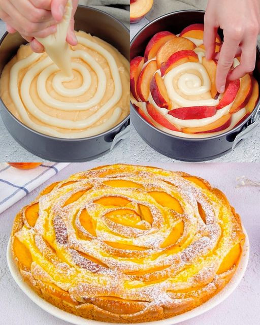 Torta pesche e panna