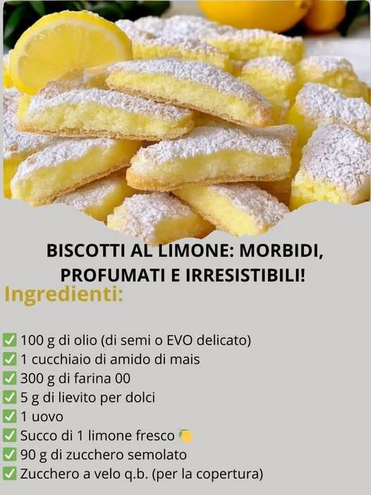 BISCOTTI AL LIMONE: MORBIDI, PROFUMATI E IRRESISTIBILI!