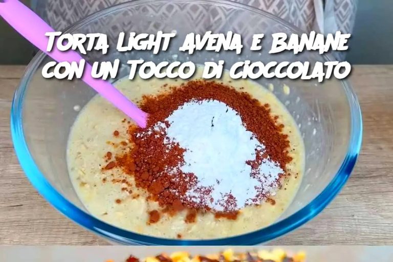 Torta Light Avena e Banane con un Tocco di Cioccolato