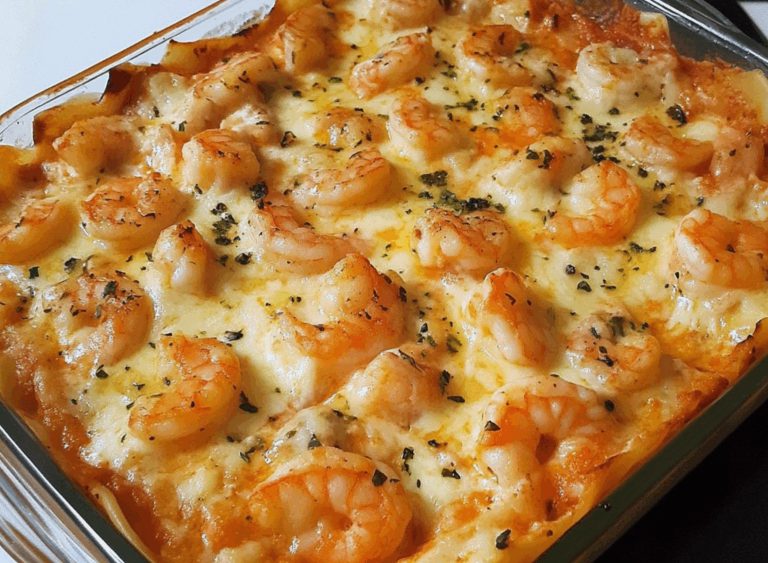 Lasagne di Gamberi con Salsa Bianca e Salsa Rossa