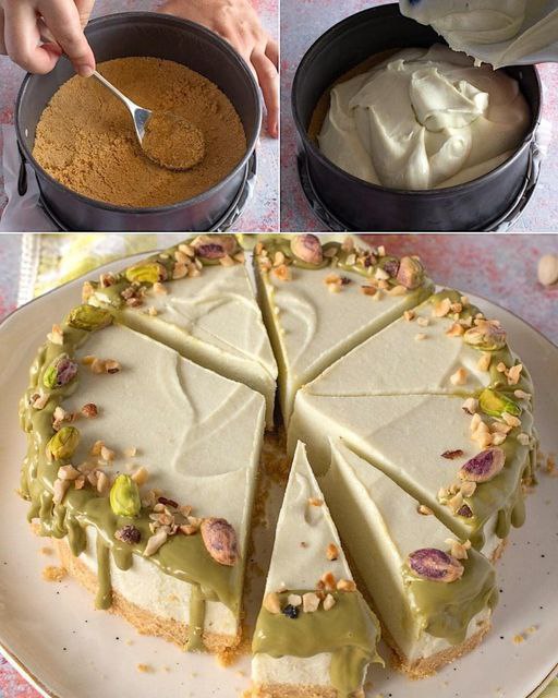 Torta Fredda al Pistacchio Senza Cottura: Un Dolce Cremoso con Base Croccante