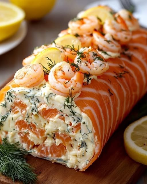 Tronchetto Piccante ai Sapori del Mare: Granchio, Salmone Affumicato e Gamberetti