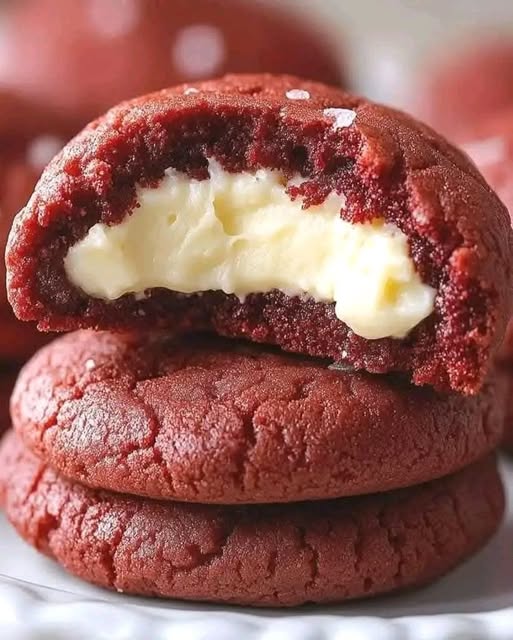 Biscotti Ripieni di Formaggio Cremoso Red Velvet: Un Dolce Delizioso e Colorato